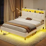 BTHFST Queen Bed Frame with Headboard Storage & LED, photograph 7 of 7 published for this piece