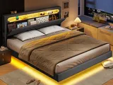 BTHFST Queen Floating Bed Frame with RGB LED Lights, photograph 8 of 8 published for this piece