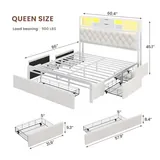 BTHFST Queen Size Bed Frame with 5 Storage Drawers, photograph 2 of 8 published for this piece