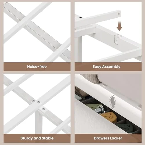 BTHFST Queen Size Bed Frame with 6 Storage Drawers, photograph 8 of 8 published for this piece