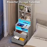 BTHFST Tall Nightstand with Charging Station and LED Lights, photograph 7 of 9 published for this piece