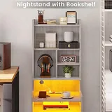 BTHFST Tall Nightstand with Charging Station and LED Lights, photograph 9 of 9 published for this piece