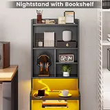 BTHFST Tall Nightstand with LED Lights and Charging Station, photograph 8 of 8 published for this piece