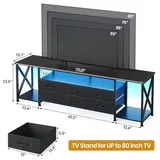 BTHFST TV Stand with LED Lights & Power Outlets, photograph 2 of 9 published for this piece