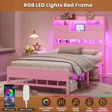 BTHFST Twin Bed Frame with Storage Headboard, photograph 5 of 8 published for this piece