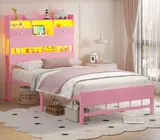 BTHFST Twin Bed Frame with Storage Headboard, photograph 8 of 8 published for this piece
