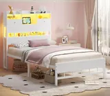 BTHFST Twin Bed Frame with Storage Headboard, photograph 8 of 8 published for this piece