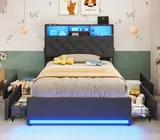 BTHFST Twin Bed Frames with Storage Headboard, photograph 8 of 8 published for this piece