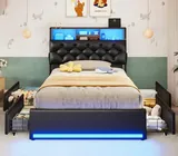 BTHFST Twin Bed Frames with Storage Headboard, photograph 8 of 8 published for this piece