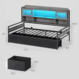 BTHFST Twin Daybed with 4 Storage Drawers & 3-Tier, photograph 2 of 8 published for this piece