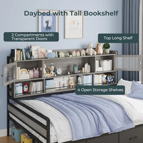 BTHFST Twin Daybed with 4 Storage Drawers & 3-Tier, photograph 4 of 8 published for this piece