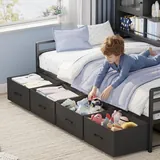 BTHFST Twin Daybed with 4 Storage Drawers & 3-Tier, photograph 5 of 8 published for this piece