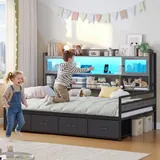 BTHFST Twin Daybed with 4 Storage Drawers & 3-Tier, photograph 7 of 8 published for this piece