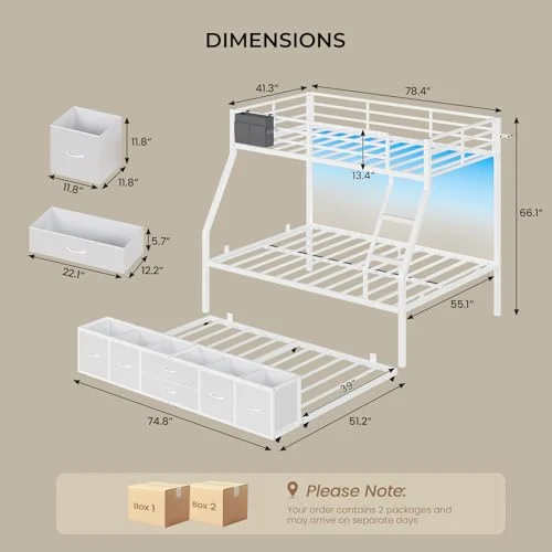 BTHFST Twin Over Full Bunk Bed with Trundle, photograph 2 of 8 published for this piece