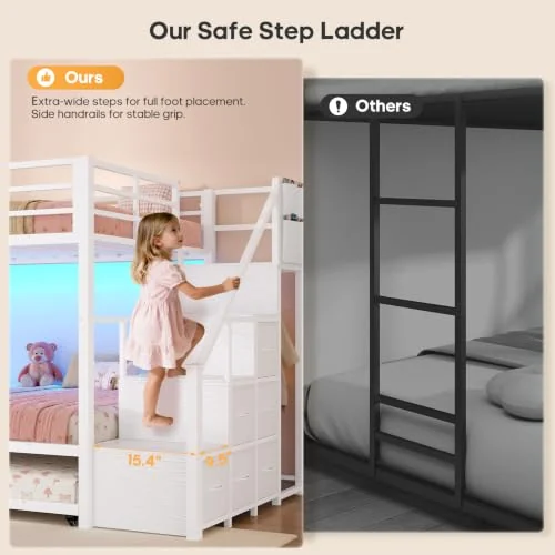 BTHFST Twin Over Twin Bunk Bed with Trundle, photograph 3 of 9 published for this piece