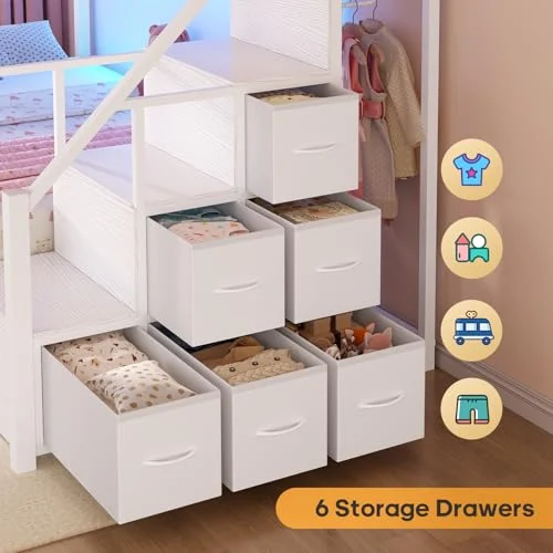 BTHFST Twin Over Twin Bunk Bed with Trundle, photograph 4 of 9 published for this piece