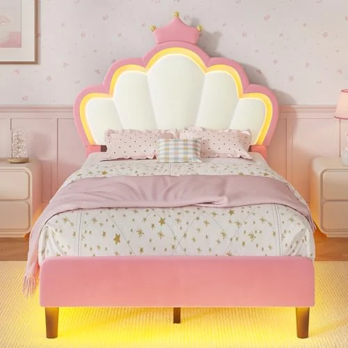 BTHFST Twin Size Bed Frame with LED Lights, photograph 3 of 8 published for this piece