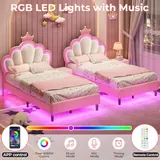 BTHFST Twin Size Bed Frame with LED Lights, photograph 4 of 8 published for this piece