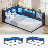 BTHFST Twin Size Floor Bed, black, product photo