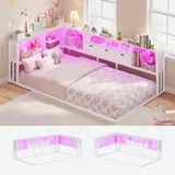 BTHFST Twin Size Floor Bed, white, product photo