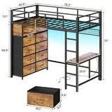 BTHFST Twin Size Loft Bed with Desk and 8, photograph 2 of 8 published for this piece