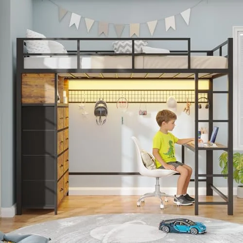 BTHFST Twin Size Loft Bed with Desk and 8, photograph 6 of 8 published for this piece