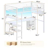 BTHFST Twin Size Loft Bed with Desk and Storage, photograph 2 of 8 published for this piece