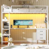 BTHFST Twin Size Loft Bed with Desk and Storage, photograph 8 of 8 published for this piece