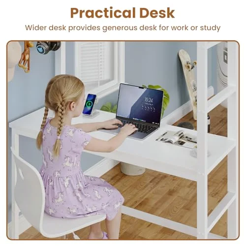 BTHFST Twin Size Loft Bed with Desk and 8, photograph 4 of 8 published for this piece