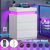 BTHFST White Nightstand with Charging Station, photograph 3 of 7 published for this piece