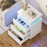 BTHFST White Nightstand with Charging Station, photograph 5 of 7 published for this piece