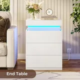 BTHFST White Nightstand with Charging Station, photograph 6 of 7 published for this piece
