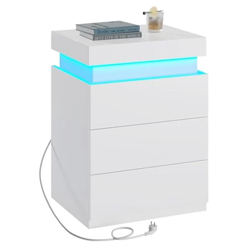 BTHFST White Nightstand with Charging Station, photograph 7 of 7 published for this piece